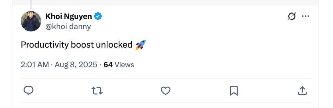 Khoi Nguyen's testimonial about productivity boost